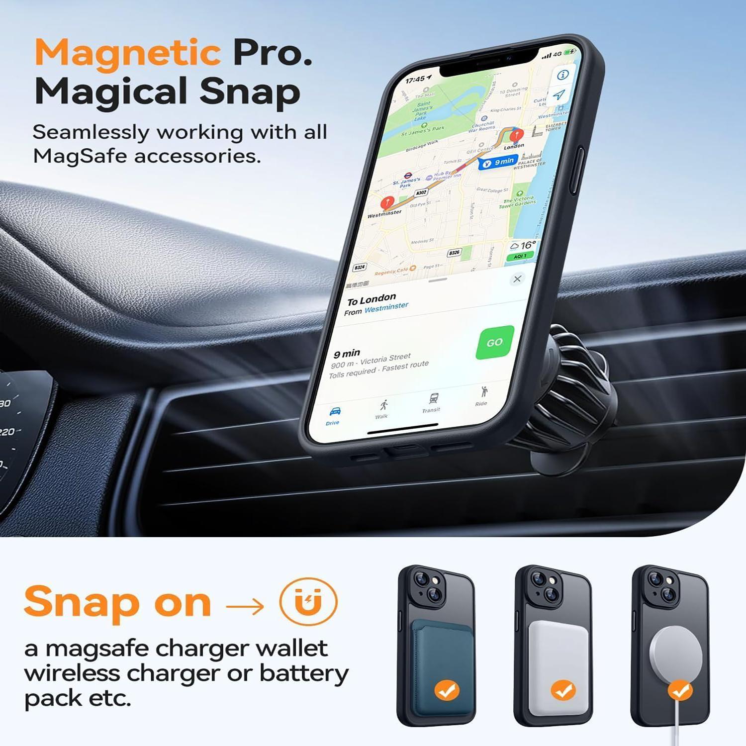 Magnetic for iPhone 17 1615 14 13 12 Case, Upgraded [Full Camera Protection] [Compatible with Magsafe] [Translucent Matte] Shockproof Protective Phone Case Cover for iPhone 12
