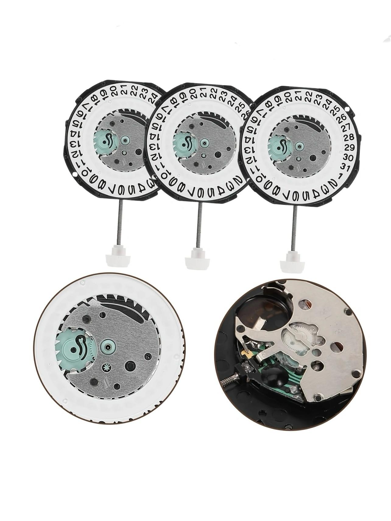 4 pieces SL28 single calendar quartz watch movement replacement parts - no battery, small watch movement replacement parts, easy to install metal accessories for watchmakers, suitable for watch repair