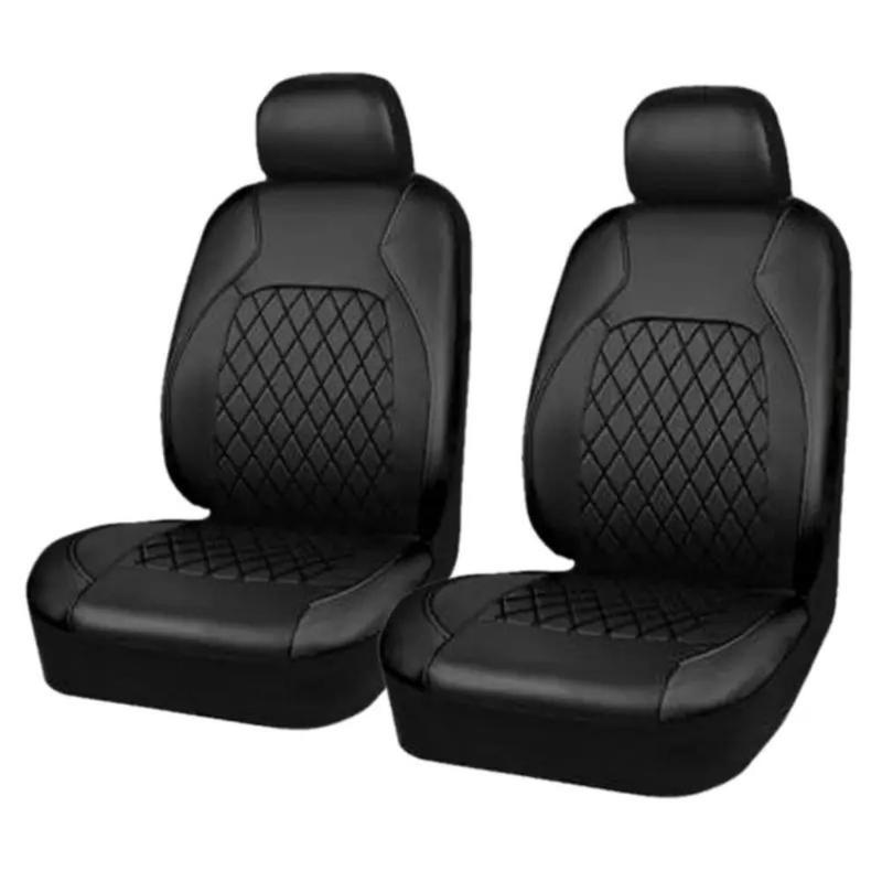 Front leather seat cover set, waterproof, durable, easy to install, car seat protectors with tire mark details, universal fit for most cars, trucks, SUVs, auto interior accessories