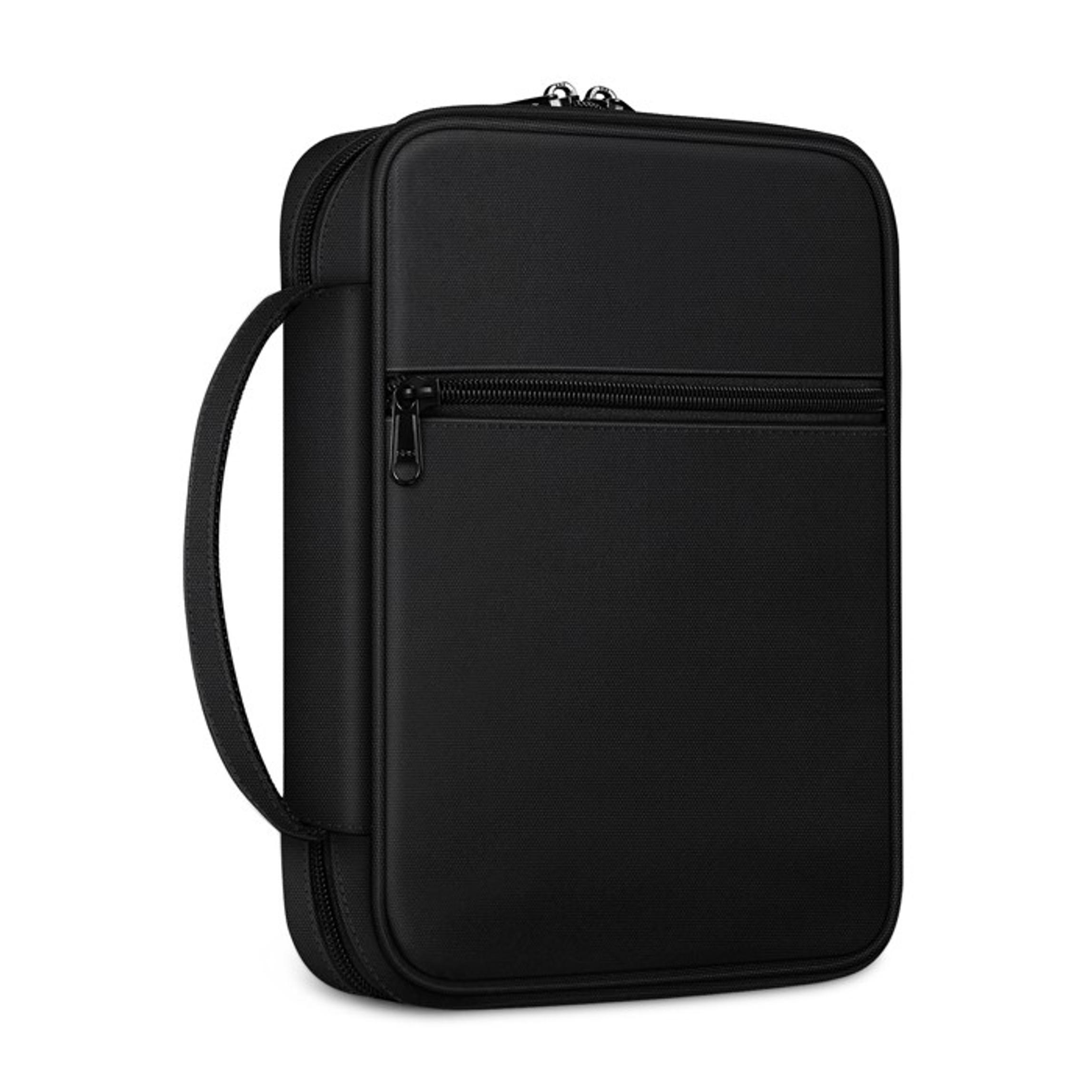 Finpac Polyester Bible Cover - 11x8x2.3" Ipad/Bible Carrying Case with Handle, Zippered Pocket, Multiple Colors, Protective Church Bag Gift for Women Men