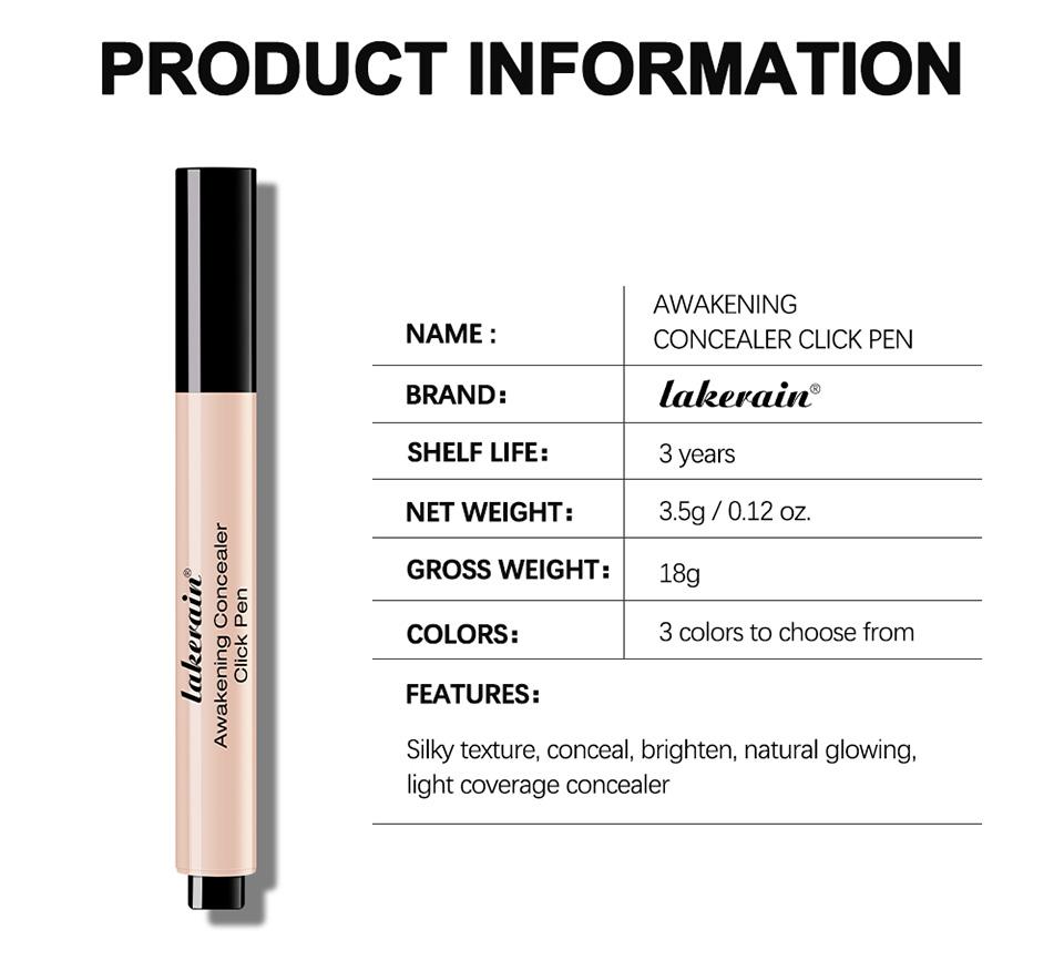3-colour concealer pen, liquid concealer pen, dark circle concealer pen, tear trough concealer pen, highlighting concealer pen, acne scar concealer pen, blemish concealer pen, precision concealer pen, easy-to-use concealer pen