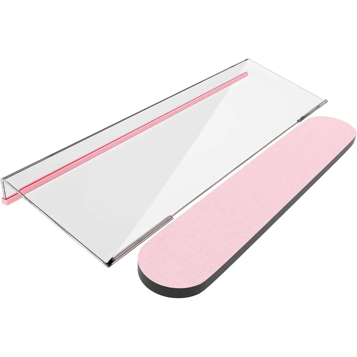 Acrylic Tilted Computer Keyboard Stand for Ergonomic Typing, Keyboard Tray Holder with Silicone Non-Slip Case, Clear