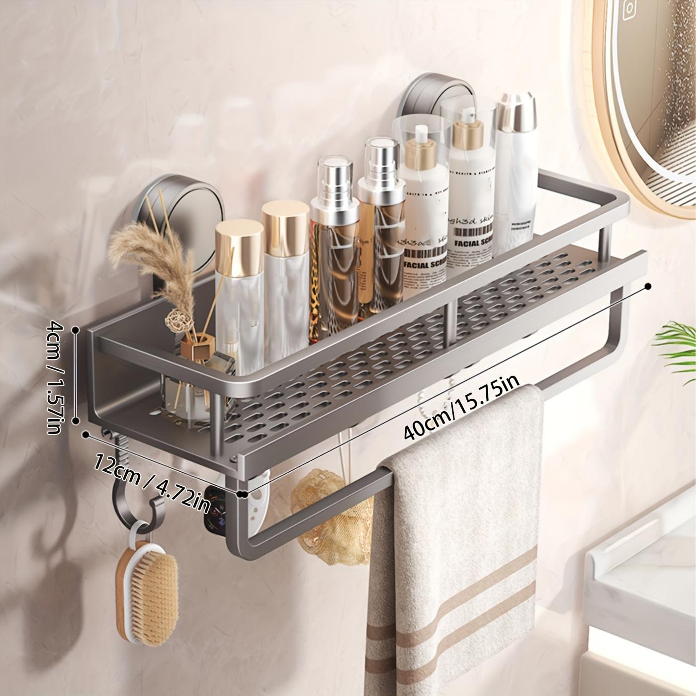 Fashion Multifunctional Metal Storage Rack - Easy to Install, Space-Saving Design, Effectively Organizes Home, Polished Surface, Wall Mounted Organizer with Drain Holes, Ideal for Bathroom or Kitchen Use