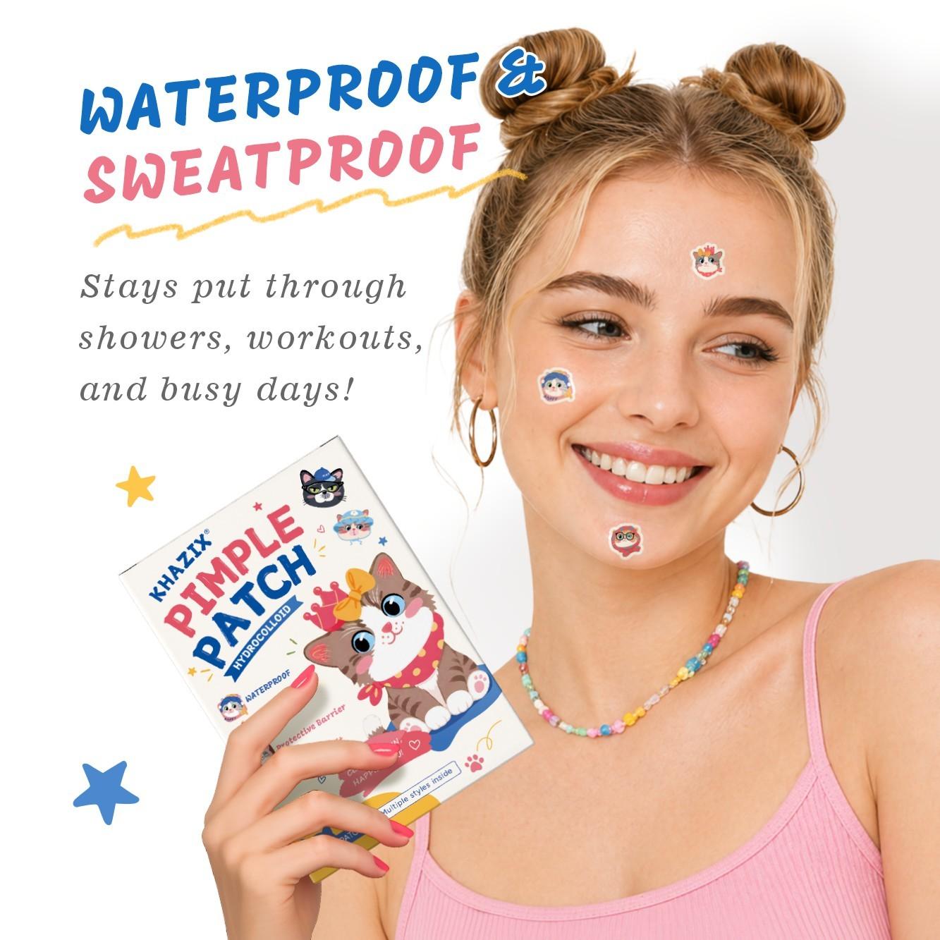 Cute Cat Pimple Patch, Non-Irritating Makeup Covering Patch, Breathable Facial Care, Portable Design, Ideal for Travel and Parties