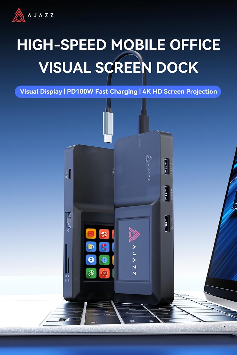 AJAZZ AKP01E Practical Expansion Dock 8-in-1 Desktop Assistant Office ...