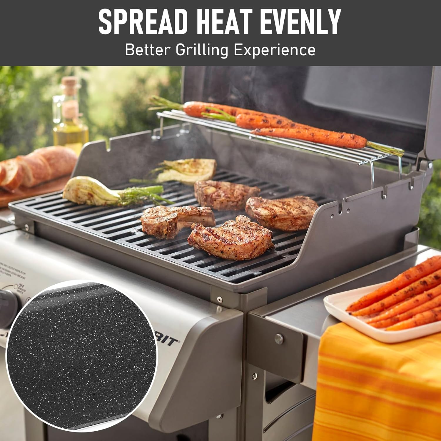 15.3" Weber Spirit 200 Series Grill Flavor Bar, Compatible with Weber Spirit I & II 200 Series Spirit E210 S210 E220 S220 Gas Ovens, Enamel Heating Plate, Enhances Flavor and Heat Distribution, Durable Grill Replacement Part.