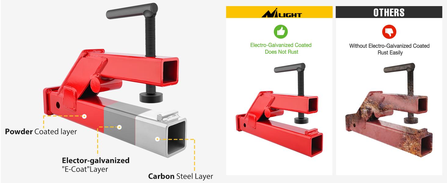 Nilight Clamp On Trailer Hitch 2" Ball Mount Receiver Adapter Compatible with Tractor Bucket Forklift Bucket Trailer Hitch Attachment Adapter for Deere Bobcat Tractor Bucket  Lorry Parts Truck Vehicle dealsforyoudays