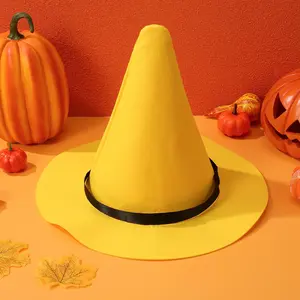 Yellow Felt Witch Hat Halloween Witch cospaly Hat Costume Hat Festival Party Hat Headwear halloween photo Hats Event