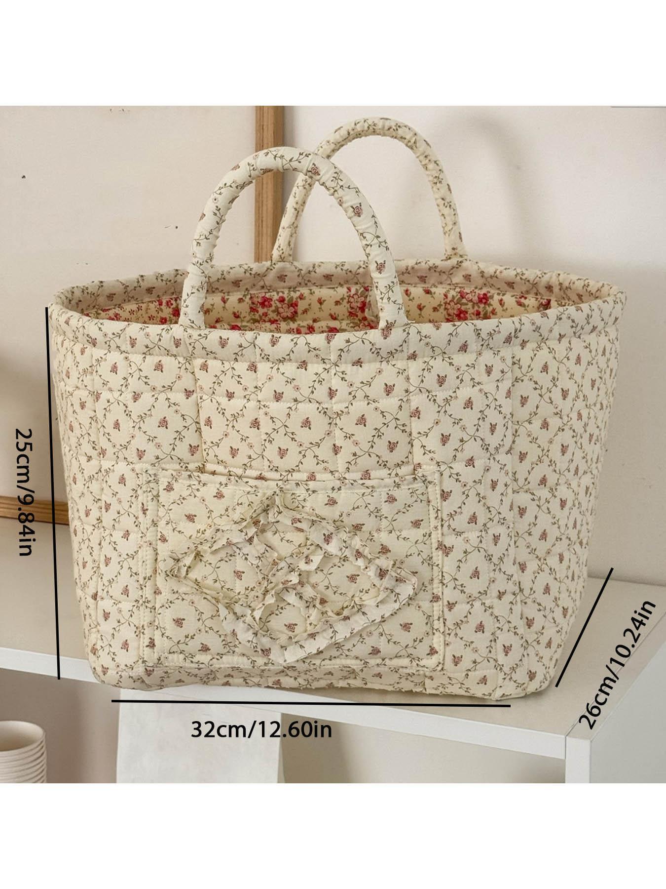 Elegant Home Storage Bag OrganizerMultipurpose Foldable Basket for Clutter Organization,Perfect for Living Room & Bedroom Use, Carrying Caddy, Portable Storage Basket