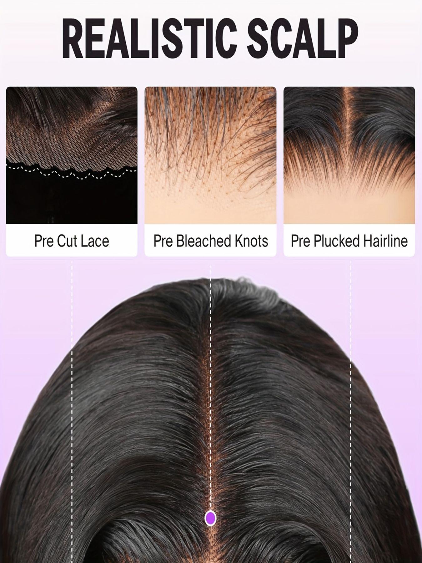 4x4 Wear And Go Glueless Wig Human Hair Straight Transparent Lace Front Wigs For Women Ready To Wear Long Straight Lace Closure Wigs Human Hair Pre Plucked Natural Hairline No Glue 180 Density Natural Color