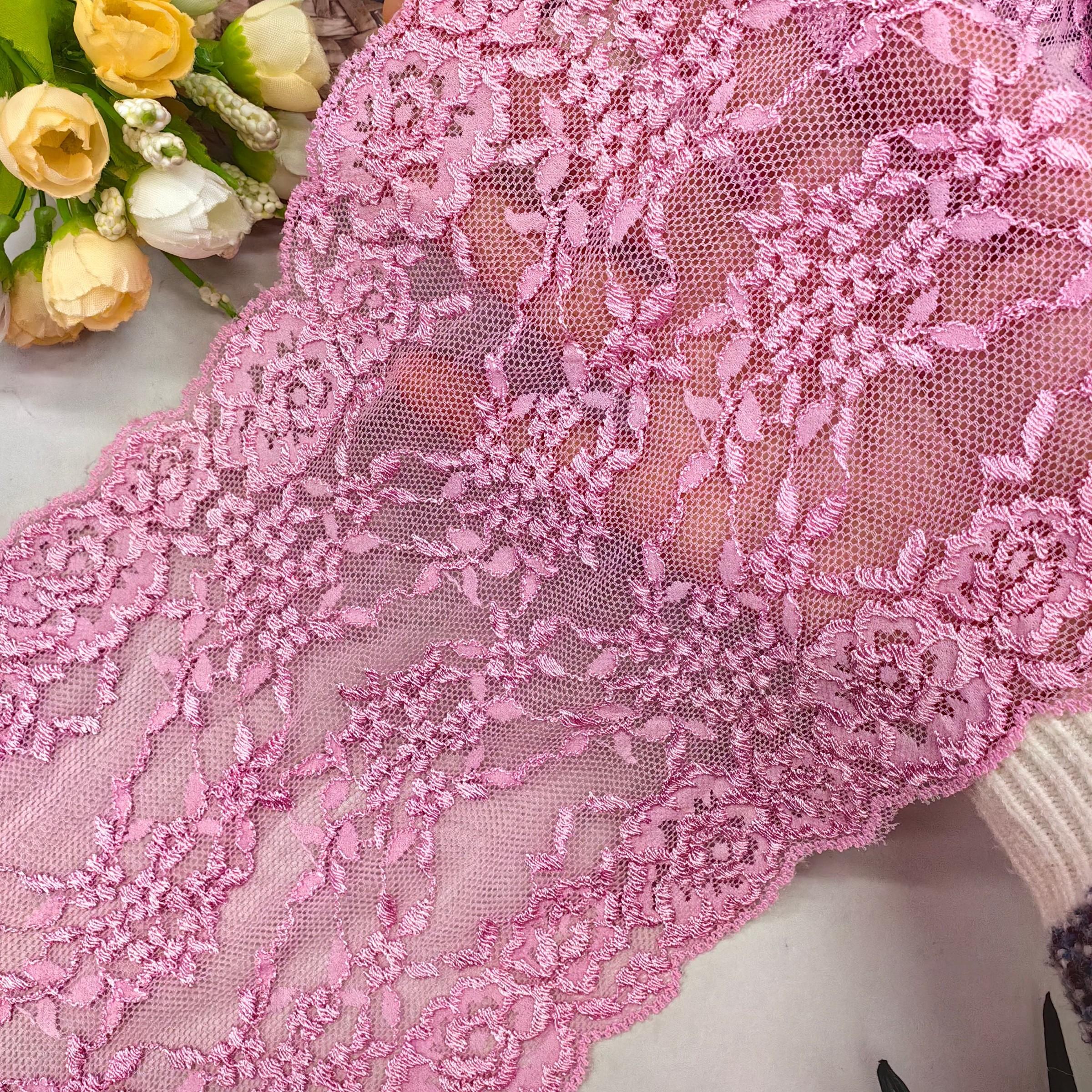 Soft Elastic Lace Trim, 95cm/1pc Dusty, Breathable Fabric for Clothing, Dresses, Lingerie, Wedding Gowns, Home Decor