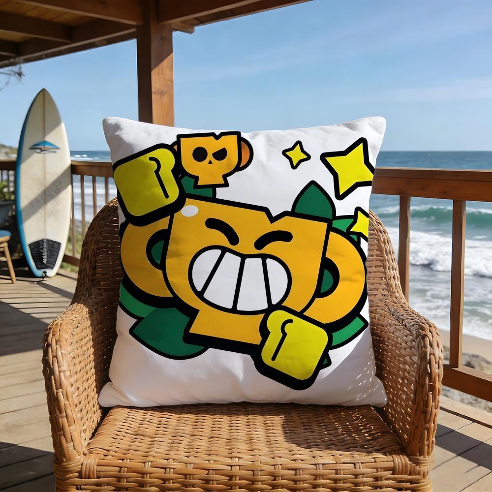 hot game Brawl Stars emoji meme Pillow Case 2026 new style printing Pillowcase Anti-dustmite Invisible zipper silky short plush Sofa cushion cover polyester microfiber queen king bed home
