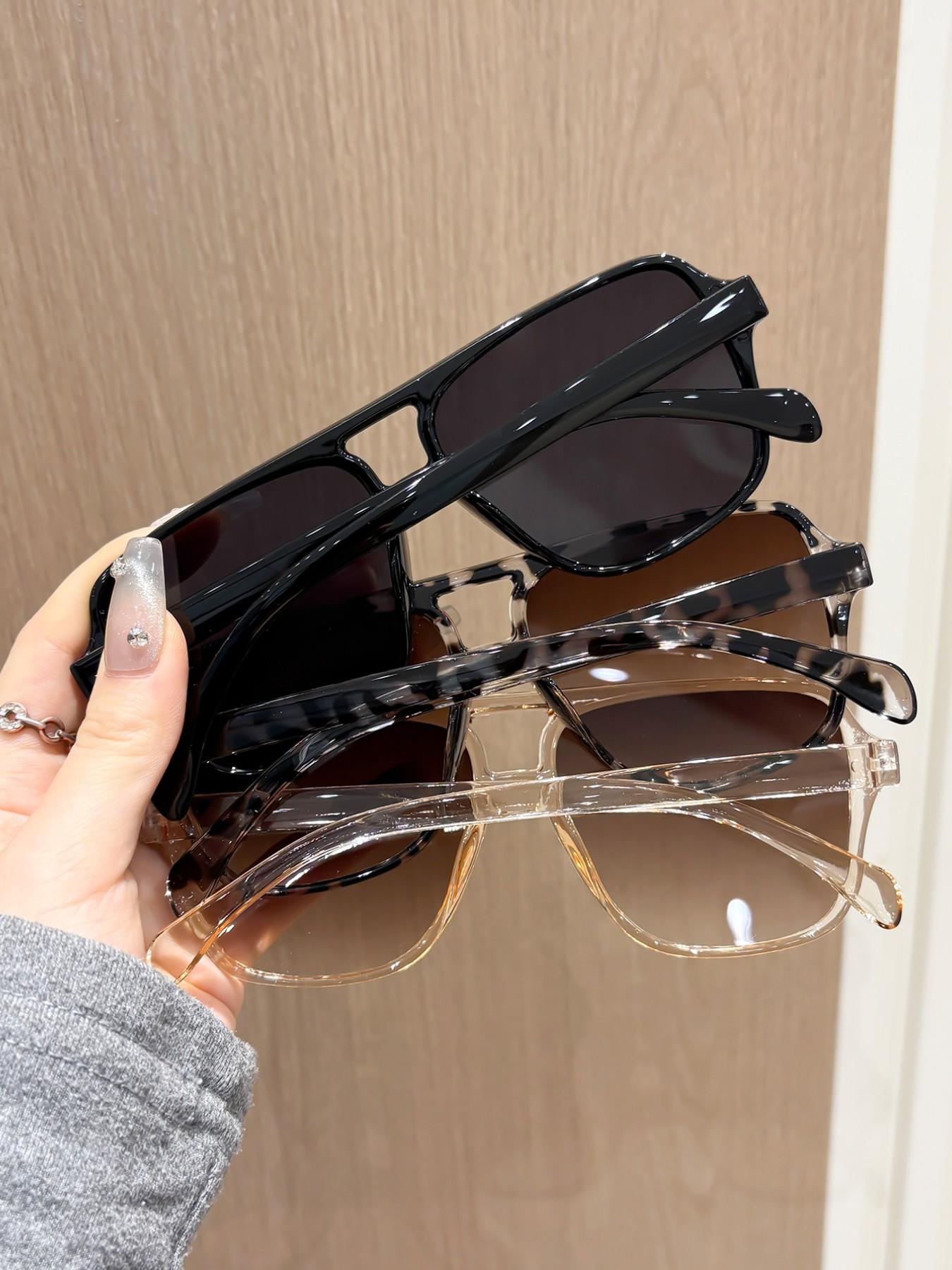 Women's Classic Pilot Frame Sunglasses, Trendy Shades, Vintage Style, Perfect for Driving, Shopping, Afternoon Tea Parties, Pack of 3