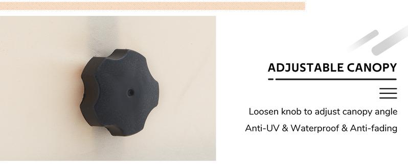 AECOJOY Outdoor Patio Swing Bed with Adjustable Backrest & Canopy 2-in-1 Convertible Patio Swing Set Standing Swing for Comfortable Outdoor Time