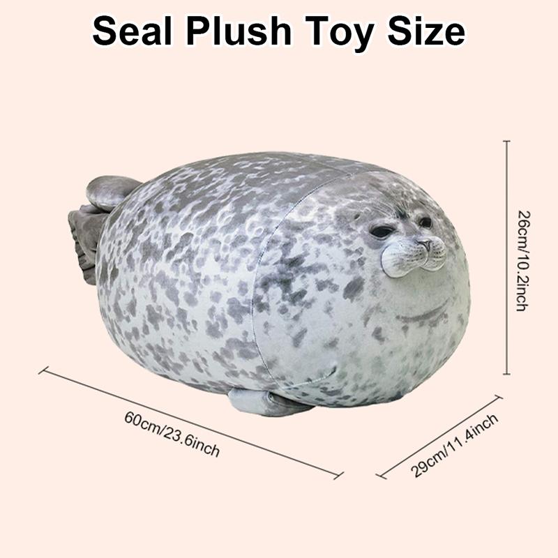 Chubby Seal Plush Toy Stuffed Cotton Comfortable Animal Throw Pillow Cozy Chic Fabric Winter Versatile Sweet Snuggle Gift