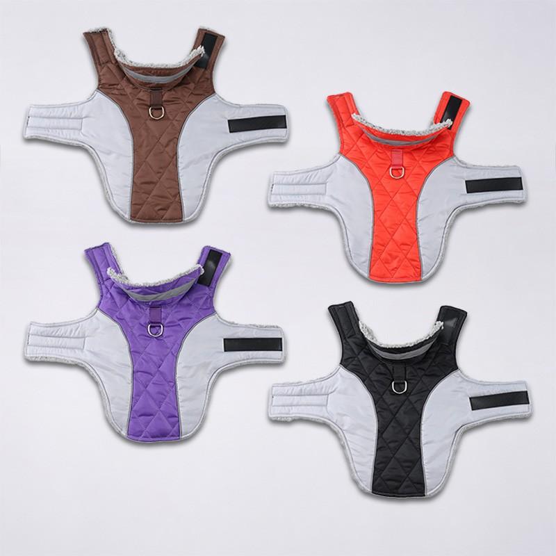 Thick Windproof Pet Jacket for Dogs & Cats, Soft Warm Coating, Reflective Design, D-Ring Harness, Easy-On Magic Tape, Multiple Sizes