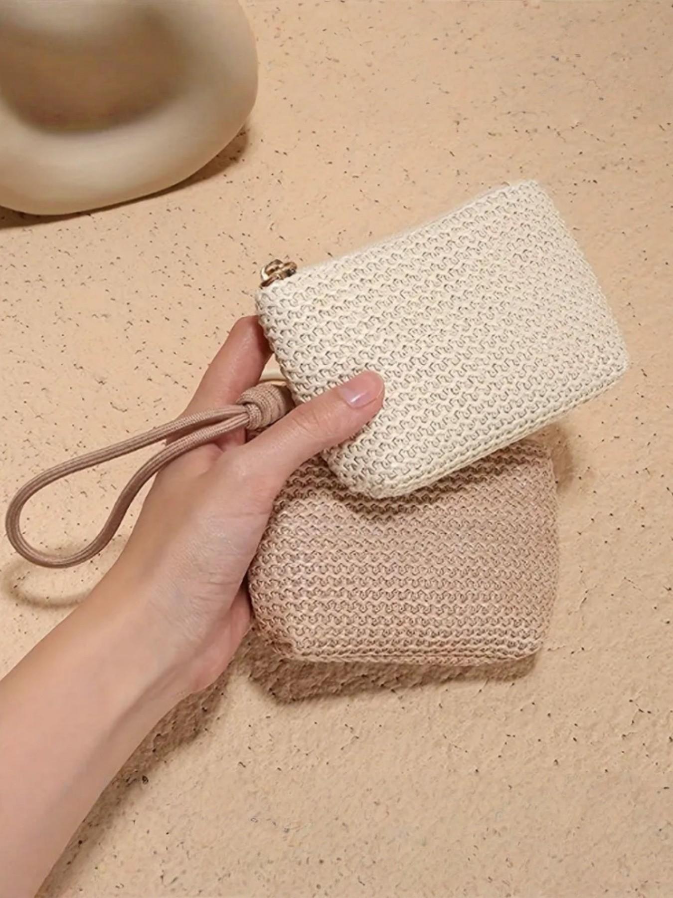 Women's Straw Handbag, Mini Woven Purse, Compact Storage Bag, Elegant Accessory for Daily Use, Perfect for Small Essentials