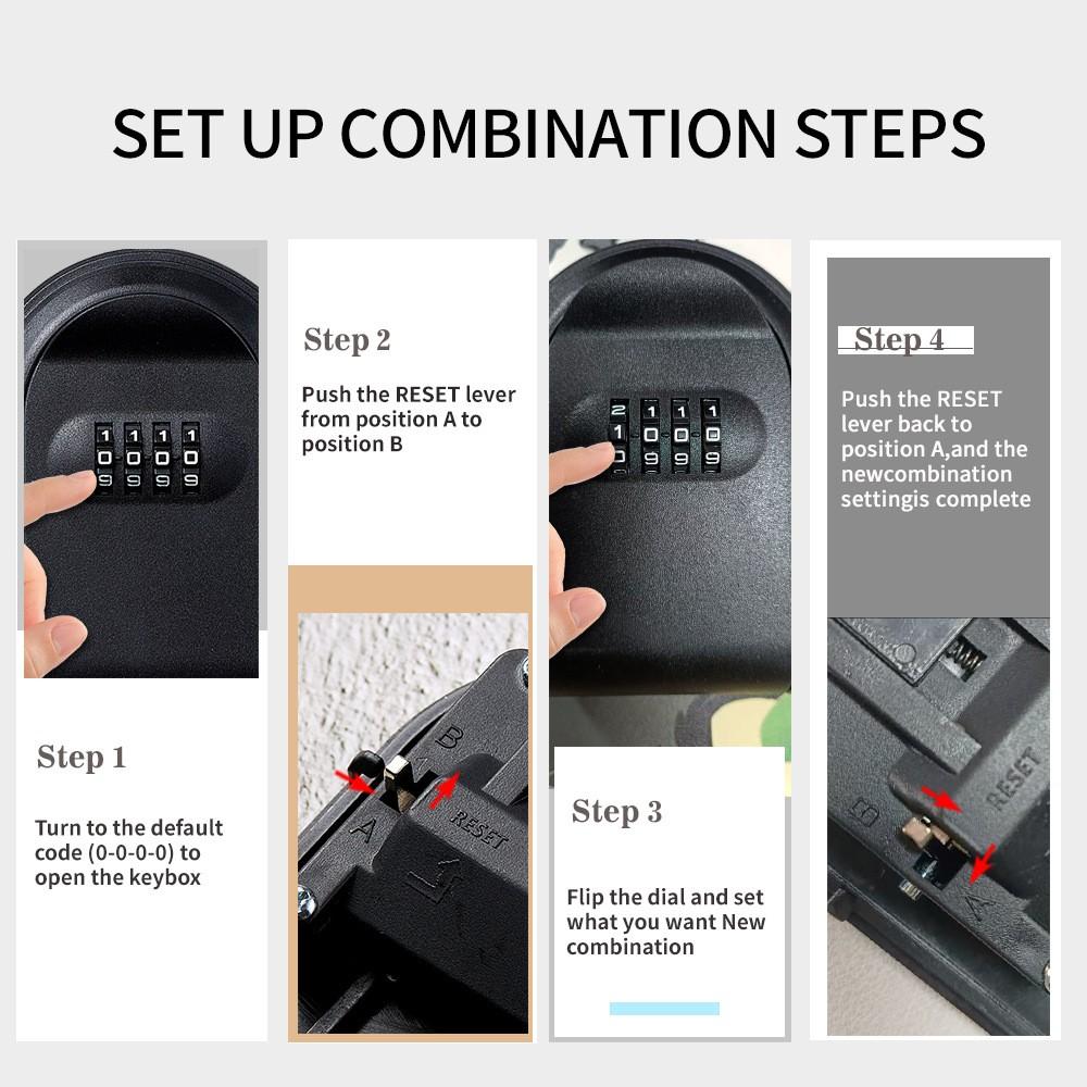 Plastic Key Box for Homestays with Combination Lock, Secure Key Storage Solution, Ideal for Construction Sites and Apartments