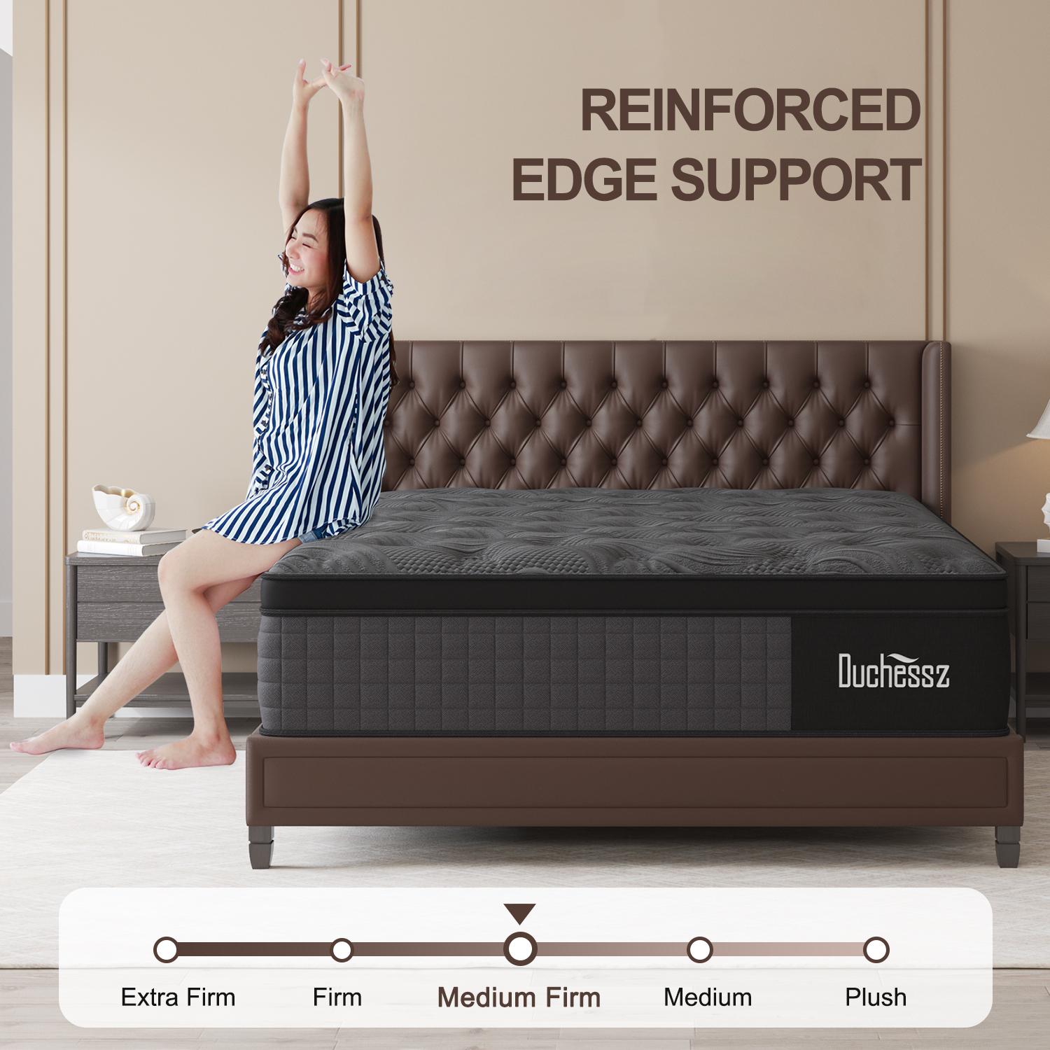 Twin Full Queen King Mattress, 10"12"14" Hybrid Mattress with Gel Memory Foam and Individually Pocket Innerspring Euro Top Mattresses Medium Firm for Motion Isolation, Edge Support, 100 Night Trial