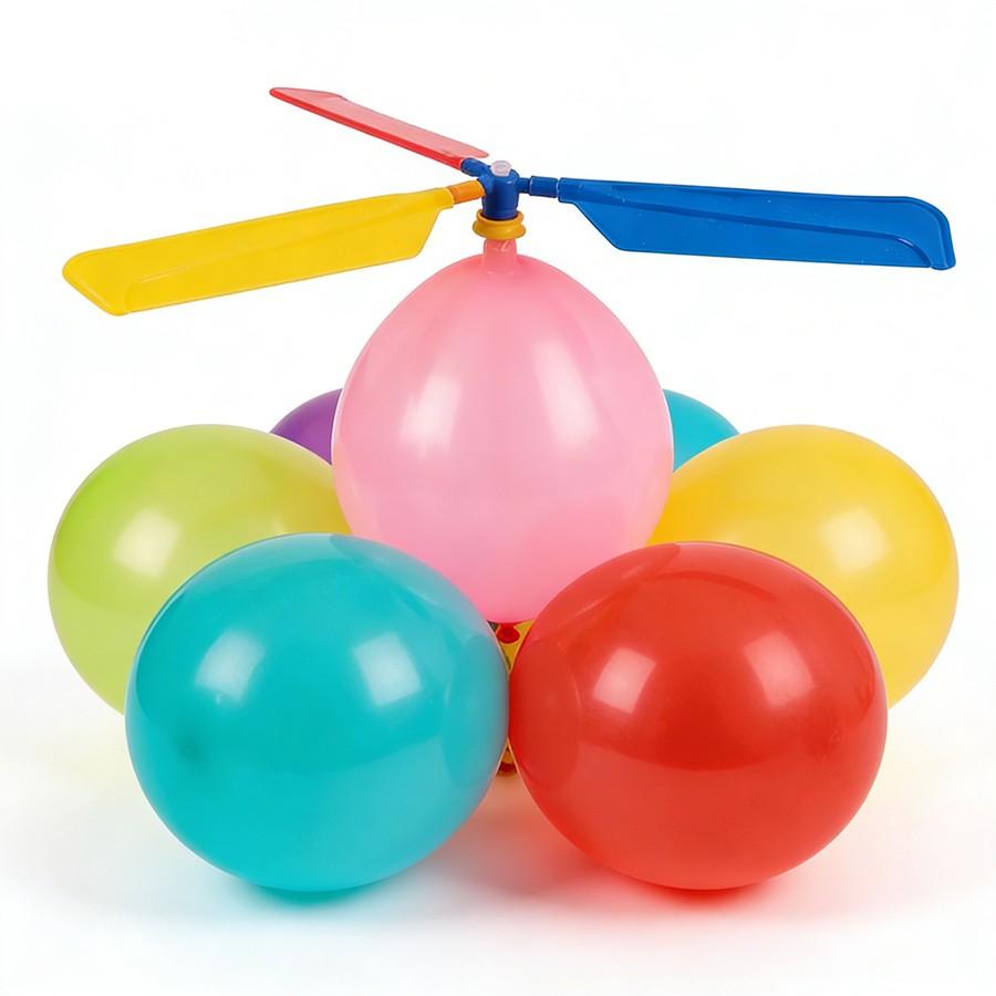 1/2/4pcs Helicopter Balloon Free Assembly & Disassembly Manual Balloon Outdoor Flight Model Spiral Flying Balloon Creative Handmade Crafts