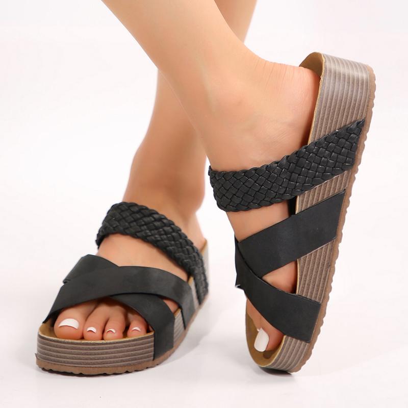 Womens Sandals Comfortable Flat Slide Sandals Minimalist Summer Casual Slippers Open Toe