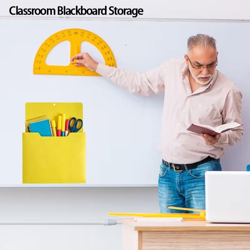 4-Pack A4 Magnetic Classroom Wall-Mounted Fridge File Folder, Deep Slot Design, Multi-Functional Storage for Refrigerator, Blackboard, Walls