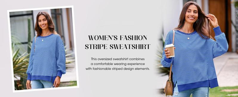 Imily Bela Women's Fall Oversized Sweatshirt Casual Waffle Knit Long Sleeve Crewneck Split Pullover Tunic Tops