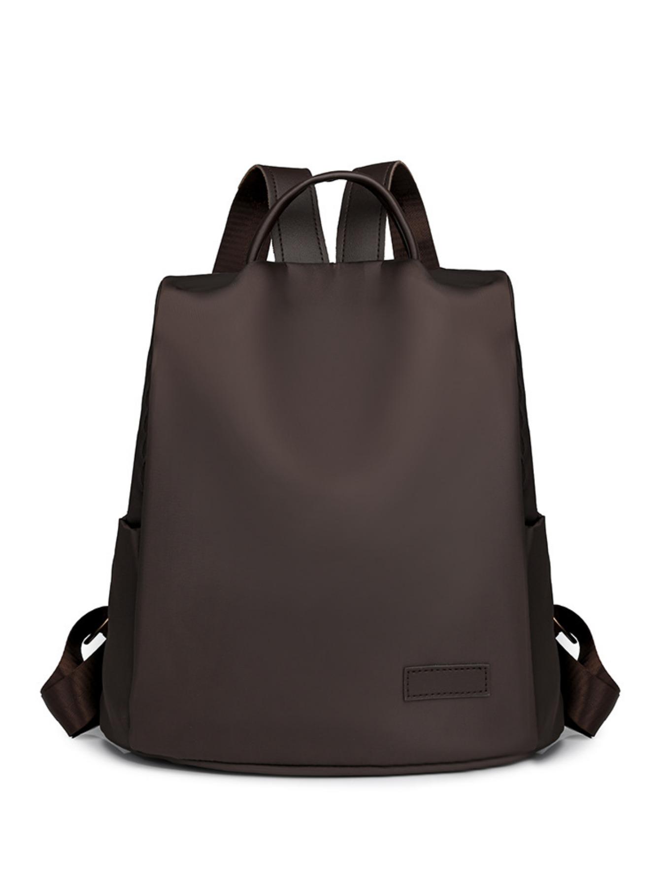 Women's Plain Anti-Theft Backpack, Geometric Patchwork Design, Large Capacity Waterproof, Fashionable Versatile Shoulder Bag, Water Resistant Backpack