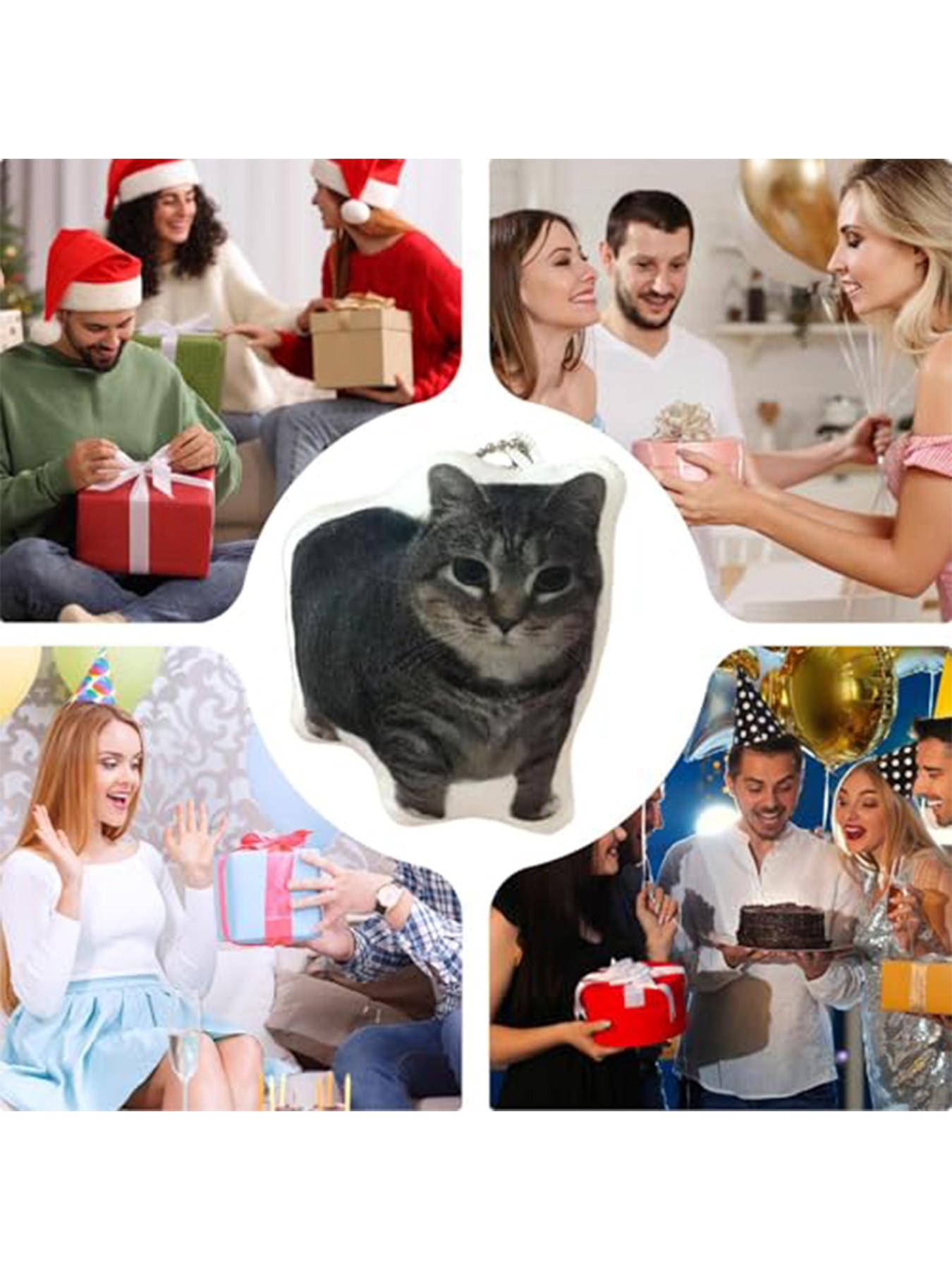 Oiiai Cat Plush Key Chain, Funny Rotating Cat Keychain with Voice, Cute Stuffed Cat Meme Pendant, Ideal for Kids and Adults