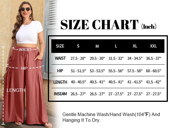 TARSE Women Casual Linen Palazzo Pants Loose Fit Boho Wide Leg Baggy Trousers with Pockets Oversize Summer Vacation Womenswear Work Pants