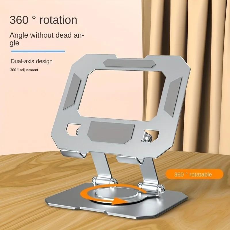360 Degree Metal Desktop Stand, Laptop Stand, Computer Stand, Foldable and Adjustable Ergonomic Design, Durable Aluminum Alloy Structure, Ideal for Office Use