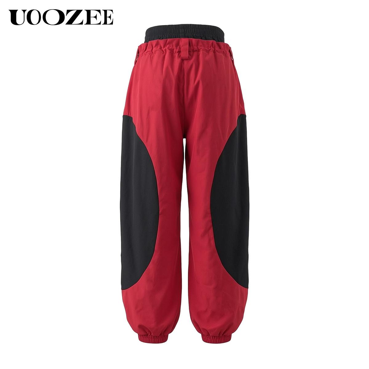 UOOZEE Women's Color Block High Waist Wide Leg Harem Jogger Pants - Polyester, Oversize, Smooth, Graphic, Colorful, Basics, Sporty Chic, Quick Dry, Wrinkle Resistant, with Pockets, Cold Wash, for Casual Streetwear, Coffee Dates, Clothes UOOZEE Women's Color Block High Waist Wide Leg Harem Jogger Pants - Polyester, Oversize, Smooth, Graphic, Colorful, Basics, Sporty Chic, Quick Dry, Wrinkle Resistant, with Pockets, Cold Wash, for Casual Streetwear, Coffee Dates, Clothes