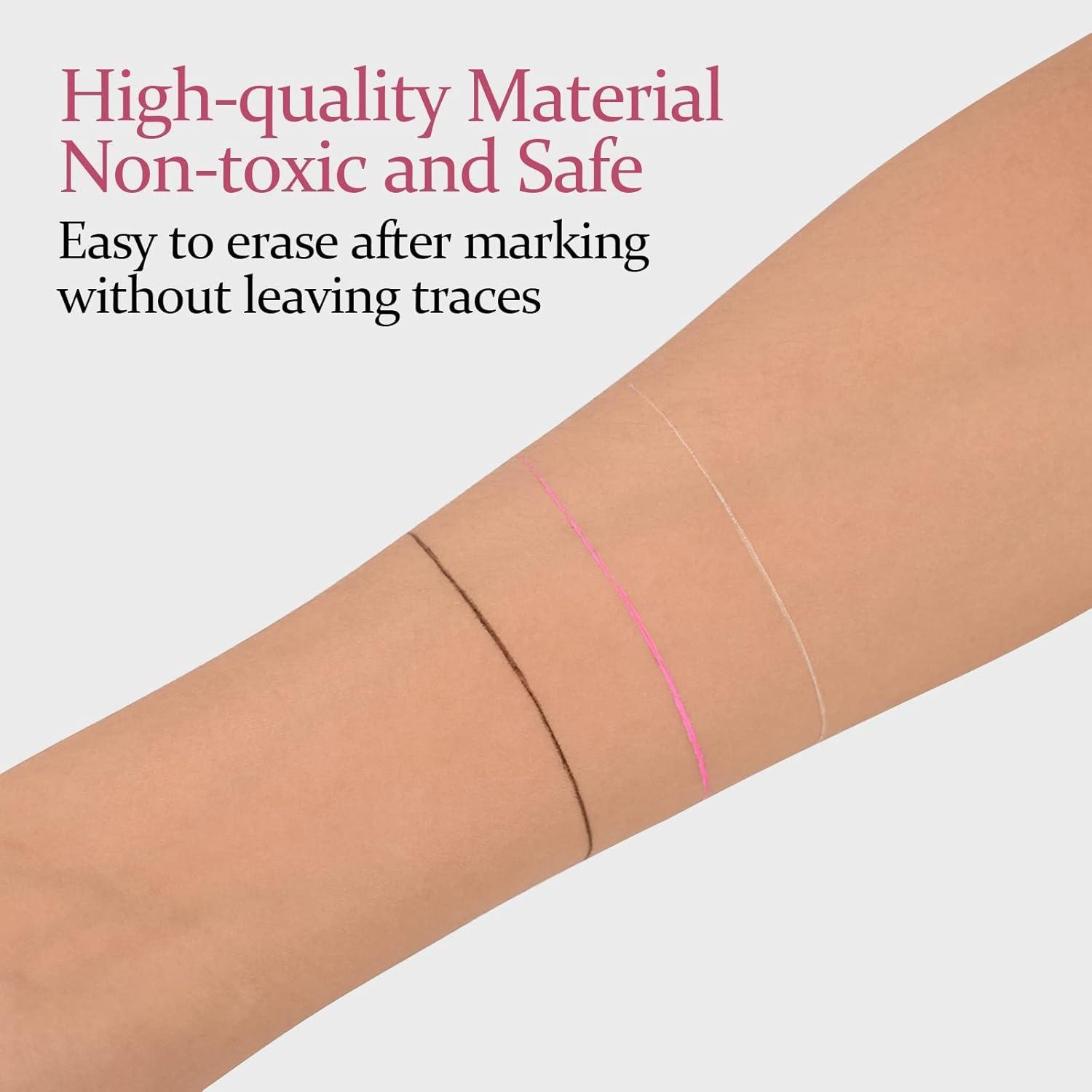 ATOMUS Eyebrow Mapping String 3 Pack Pre-inked 10m(32ft) Microblading String for Brow Marking 3 Colors Black White Pink Measuring String for Eyebrow Makeup Eyebrow Makeup Tool