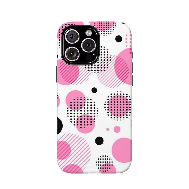 Neon Circle Clash | Dark Purple Y2K Retro Case,Compatible for iPhone 16 15 14 13 12 11 17Pro Max,for Samsung S25 S24 S23 S22 Ultra,Durable Dual-Layer design phone cover,Perfect Gift for Her