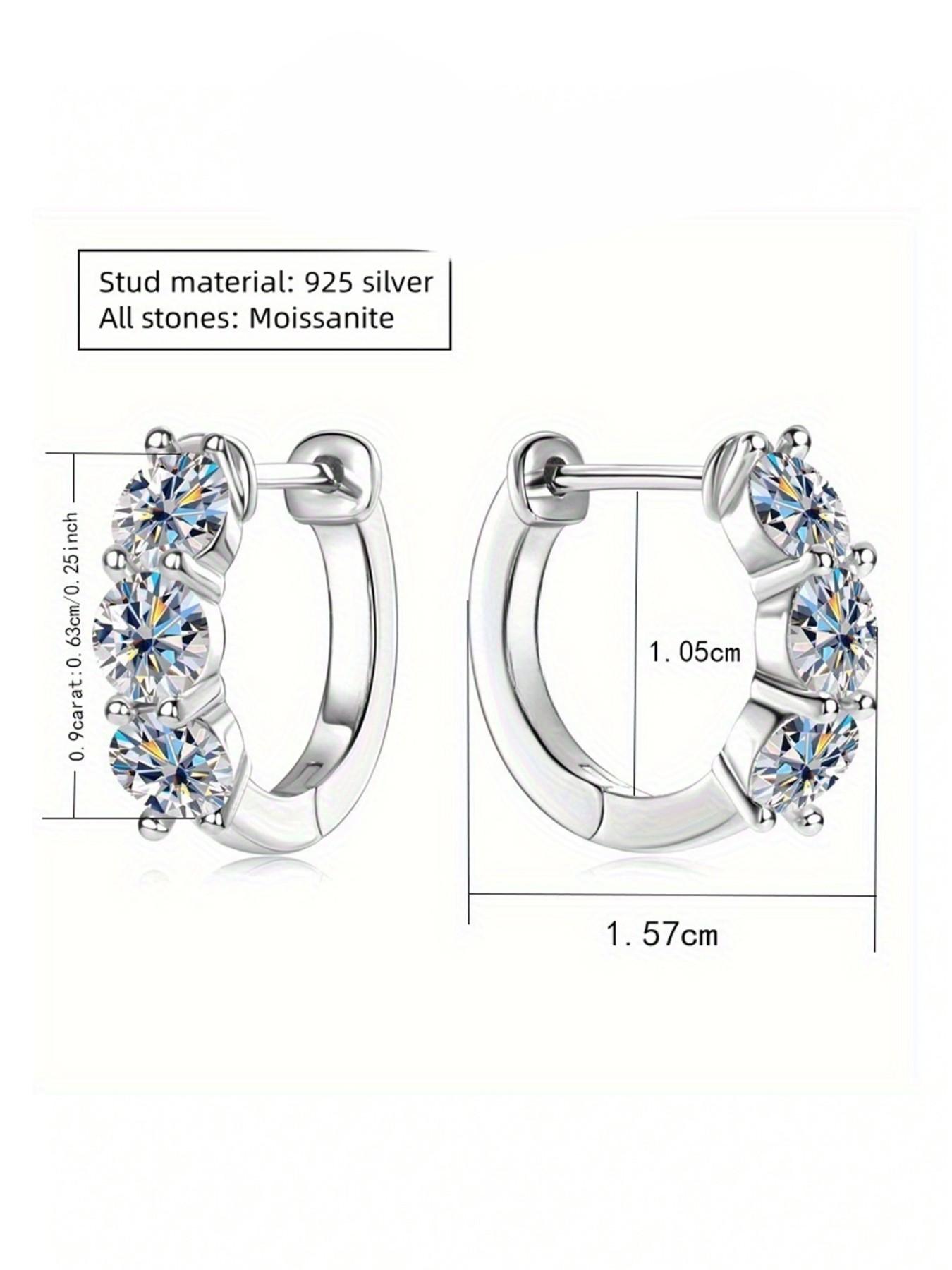 0.3-carat moissanite sapphire earrings for ladies and gentlemen, made of S925 silver. Suitable for daily wear or for parties, banquets, Valentine's Day, Christmas, birthday or as a gift for wedding anniversary.