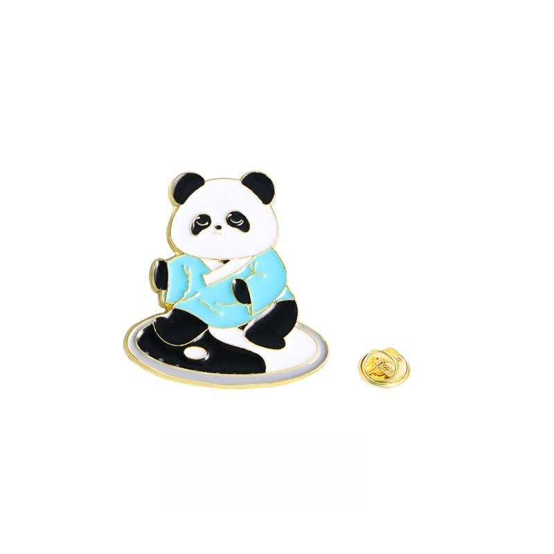 Chinese Style Panda Pin Badge, Cartoon Emblem, Backpack Couple Clothes Accessory, Button Clip Decoration, Memorial Gift