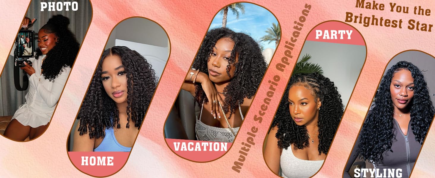 Burmese Curly Feather Crochet Human Hair Bundles Human Crochet Hair Pre Looped 100 Strands Pre-Separated Reusable Invisible 100% Virgin Human Hair Crochet Extensions 16 Inch 120g Natural Black