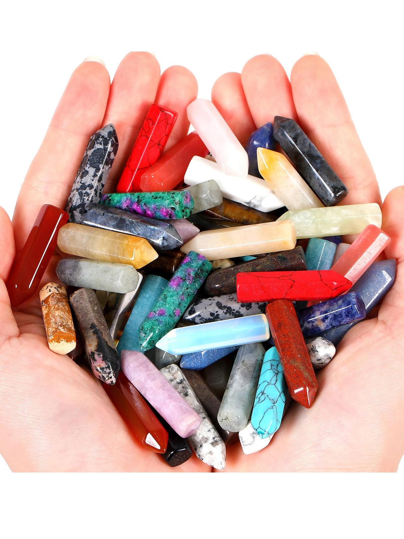 10 PCS Healing Crystals Stones Sets Randomly Wands Bulk Natural Pocket Amethyst Crystal Rose Quartz Assorted Pointed Reiki Gemstones Polished Energy Meditation Chakra Christmas Gift Stocking Stuffers