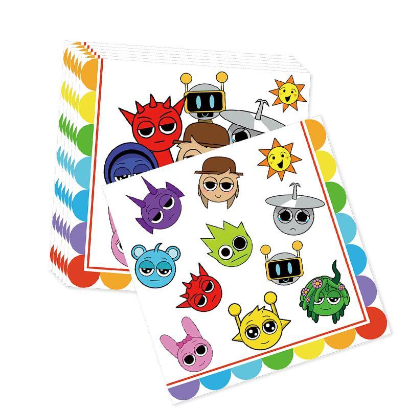 Sprunki Birthday Party Decorations Incredibox Set Game Tableware Tablecloth Plate Cup Balloon Cake Topper for Boys Girl Supplies