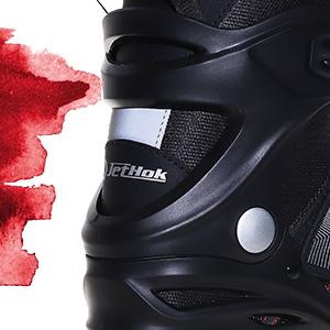 JetHok Inline Skates Advantage Pro Women’s and Men's Adult Fitness Inline Skate, Professional Aluminum Inline Rollerskates Outdoor (Black and Red, Size 7-11)