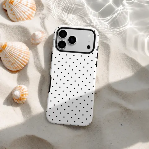 White Polka Dot Y2K Autumn Aesthetic 2-in-1 Cellphone Case - Durable Shock-Absorbing Protection for iPhone 18 Pro/17/16/15/14/13/12/11 Pro Max Pro Plus, Galaxy S25/S24/S23 Ultra Smartphones & Handheld Devices