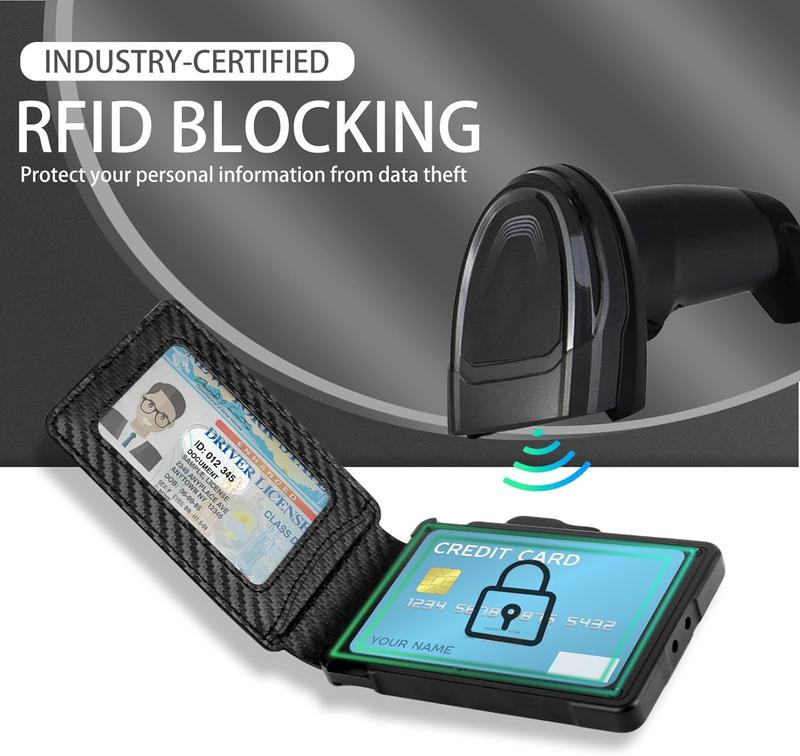 Slim AirTag Wallet for Men - Pop-Up Aluminum Case, RFID Blocking Leather Bifold with Money Clip & Card Slots, Includes Gift Box,No Airtag Included,Carbon Black Slim AirTag Wallet for Men - Pop-Up Aluminum Case, RFID Blocking Leather Bifold with Money Clip & Card Slots, Includes Gift Box,No Airtag Included,Carbon Black