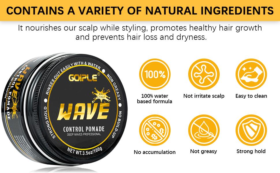 Strong Hold Wave Pomade for Men - Easy Wash 360 Wave Training Hair Cream, Moisture, Nourishing Silky Shine, Brush & Durag Cap Set Moisturize Gel Strong Hold Wave Pomade for Men - Easy Wash 360 Wave Training Hair Cream, Moisture, Nourishing Silky Shine, Brush & Durag Cap Set Moisturize Gel
