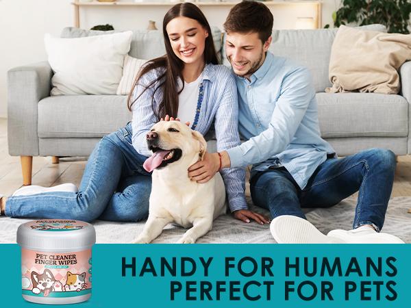 Dog Dental Care Finger Wipes - Teeth Cleaning Finger Wipes for Dog & Cats - Tooth Brushing Kit Dental Wipes for Dog - Reduces Plaque & Freshens Breath (50 PCS)