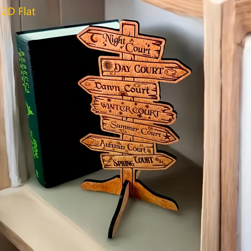 2D Flat Starlight City Wooden Bookmark, Fantasy Bookshelf Decor, Night Garden Design, Perfect Gift for Book Lovers, Indoor Outdoor Use, No Power Needed