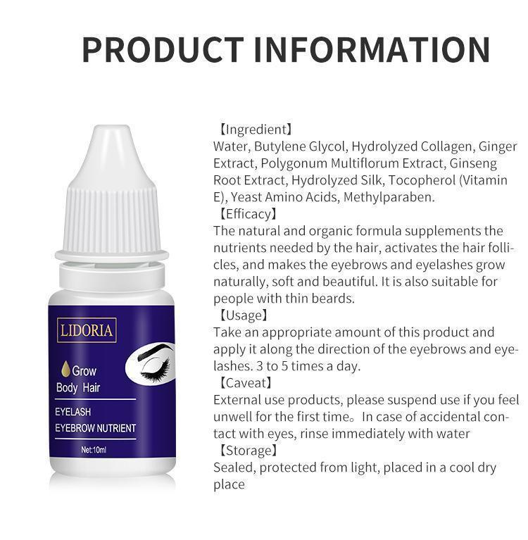 LIDORIA Lash Serum Clear Lengthening & Strengthening Formula – Voluminous Natural Lash Primer for Thick, Long Lashes 10ml