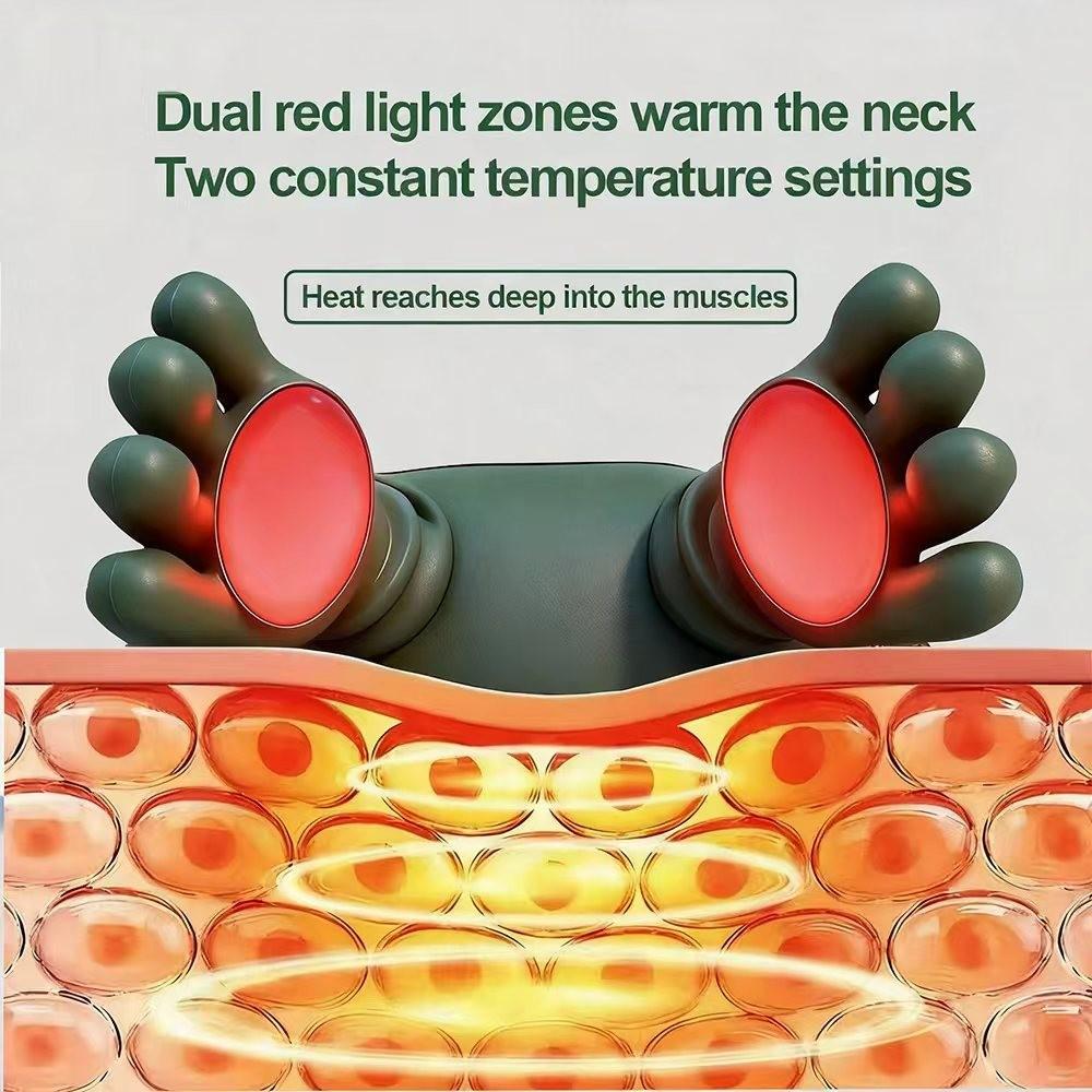 Bionic Heating Massager, Electric Acupressure Master for Shoulders and Neck Wireless Portable Design, Electric Deep-Tissue 3D Kneading Massage Pillow Featuring 3-Speed Adjustment Perfect Halloween or Christmas Gift for Loved Ones, Friends and Elders