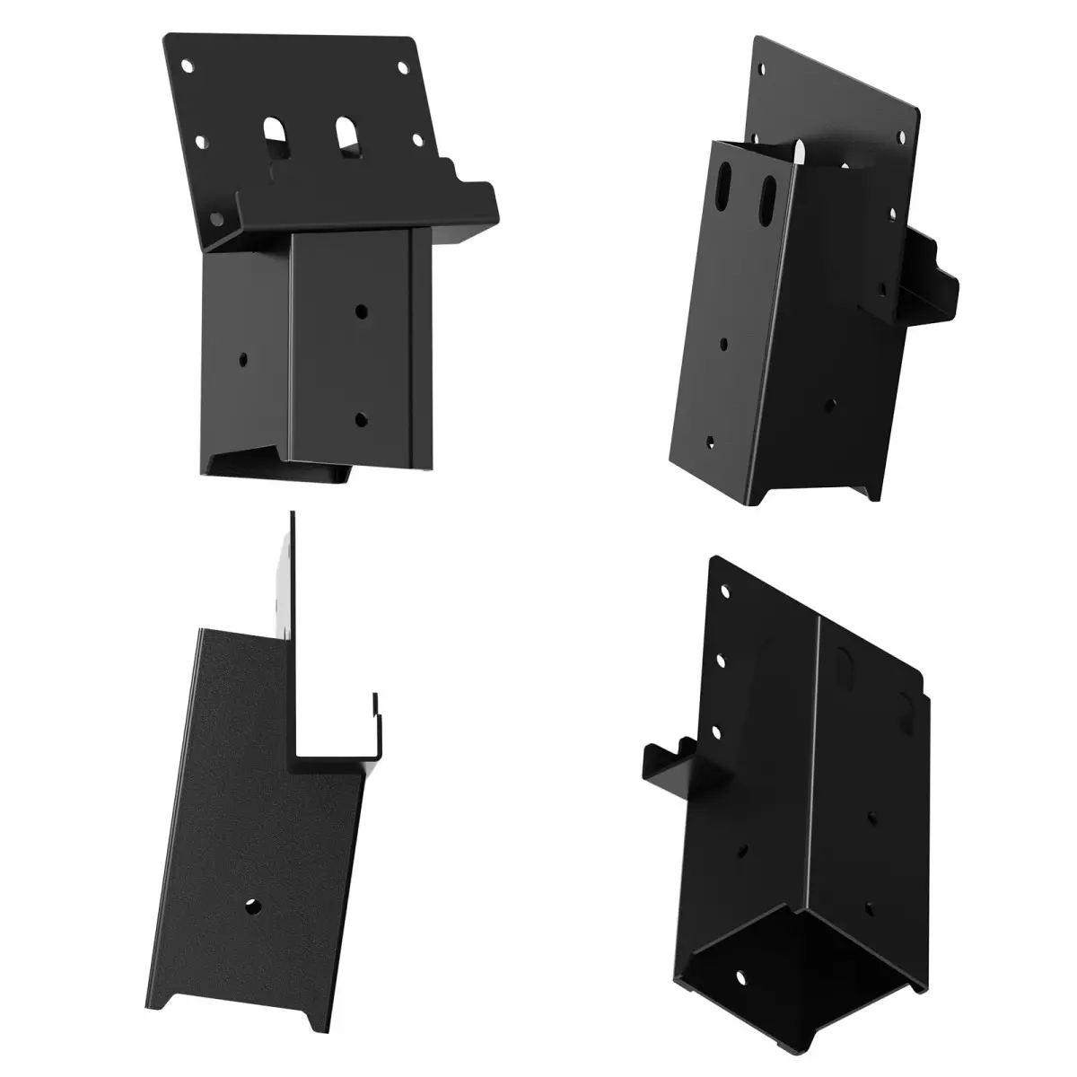 4‑Pack Black Q235 Solid Steel Hunting Platform Brackets, Inclined Shape Heavy‑Load Anti‑Corrosion Powder‑Coated Steel Brackets, Stable Support for Outdoor Elevated Hunting Towers Tree Stands Shooting Shelters