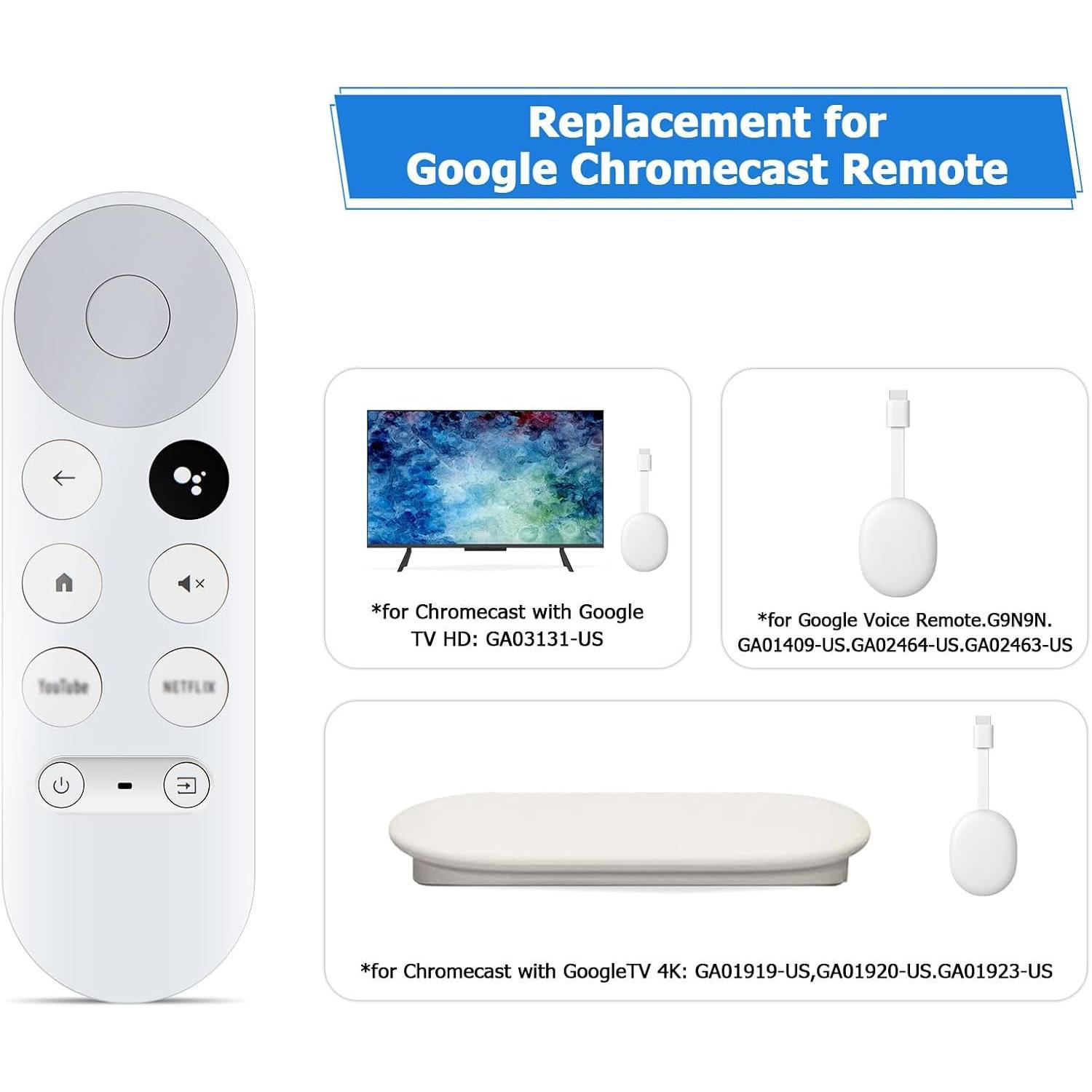 Voice Remote Control for  Chromecast 4K -  for G9N9N, GA01409-, GA01919-, GA01920-, GA01923-, GA02463-, GA02464-