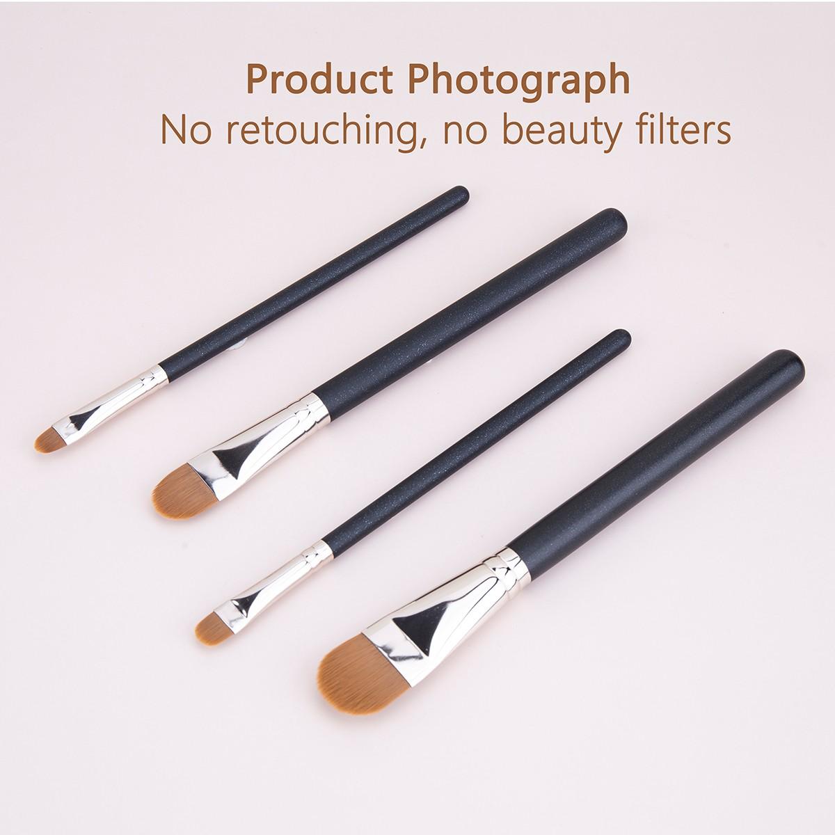 4pcs Ultra-Thin Foundation Concealer Makeup Brush, Professional Liquid Foundation Cream Tool, Precision Application for Flawless Finish